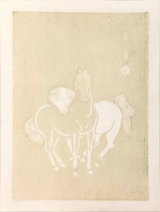 PFA10 "Mare and Stallion (2)" Wood Block Print, 1952