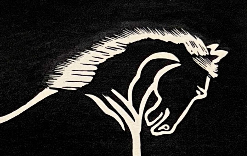 PFA10 "Running Horse" Wood Block Print, 1952