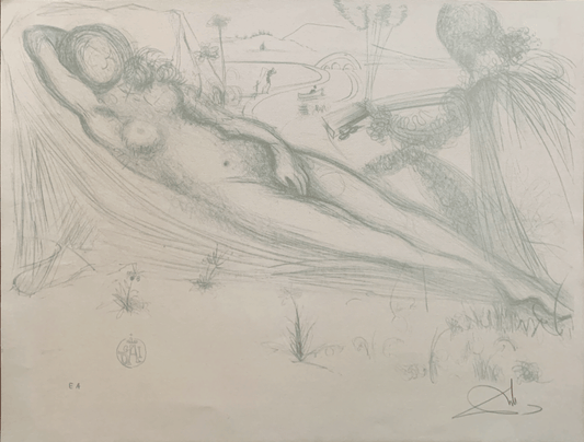 Salvador Dalí Lithograph "Le Nu à La Guitarre (Serenade)" (The Nude on the Guitar)