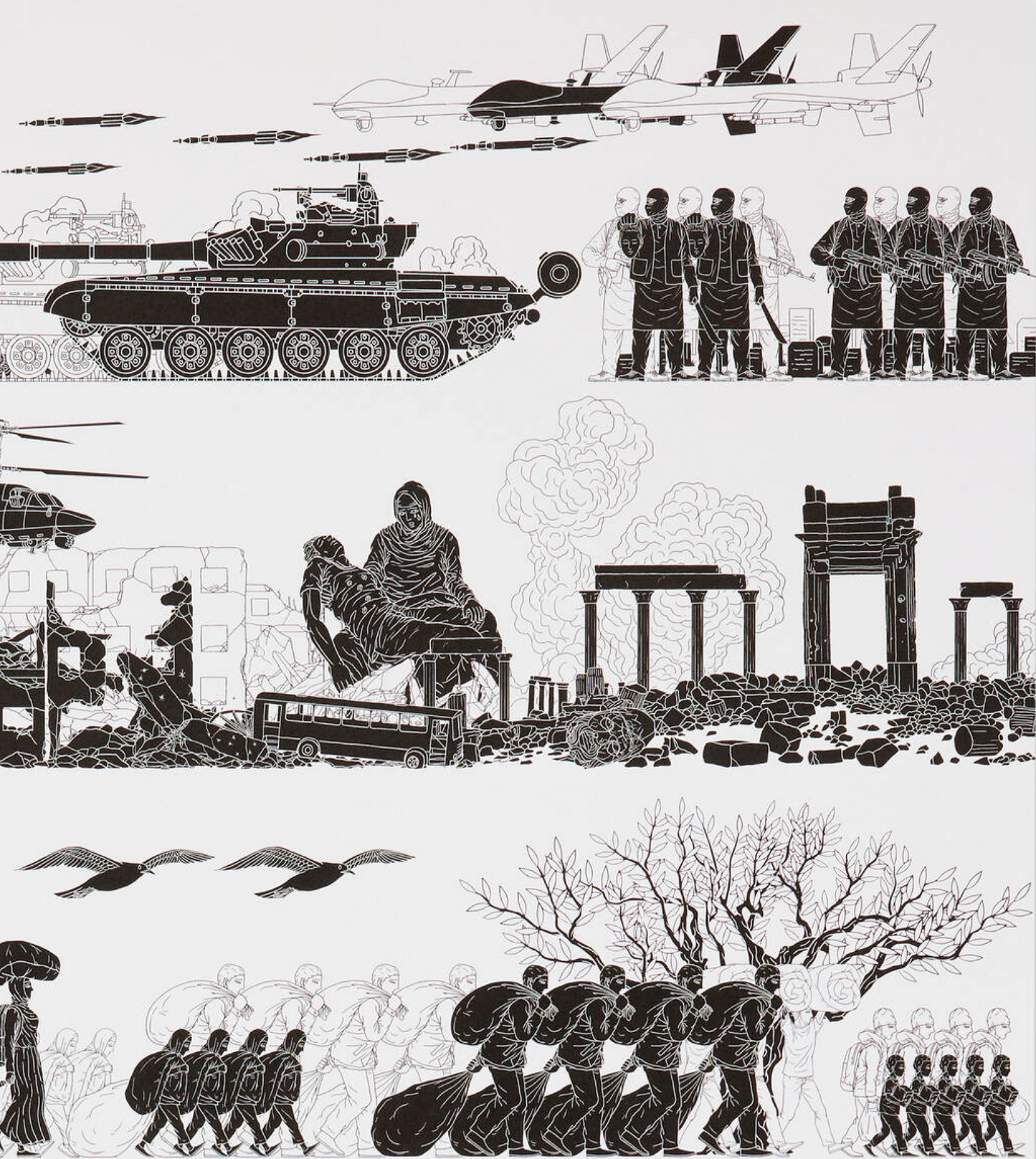 Ai Weiwei "Odyssey" 2017 - Exhibit Poster with Hand-Signed Postcard