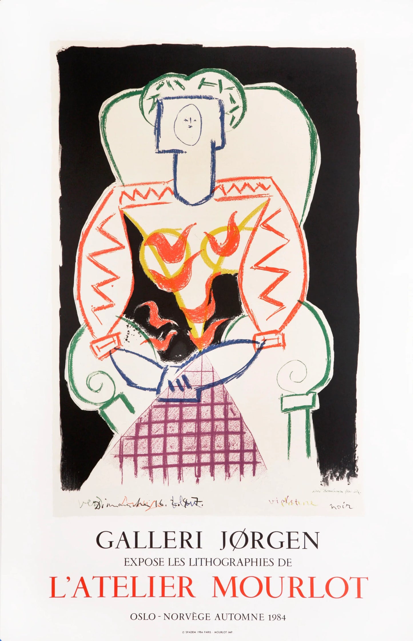 P04 - Original Lithographic Art Exhibit Poster by Pablo Picasso for L'Atelier Mourlot at Galerie Jorgen - 1984