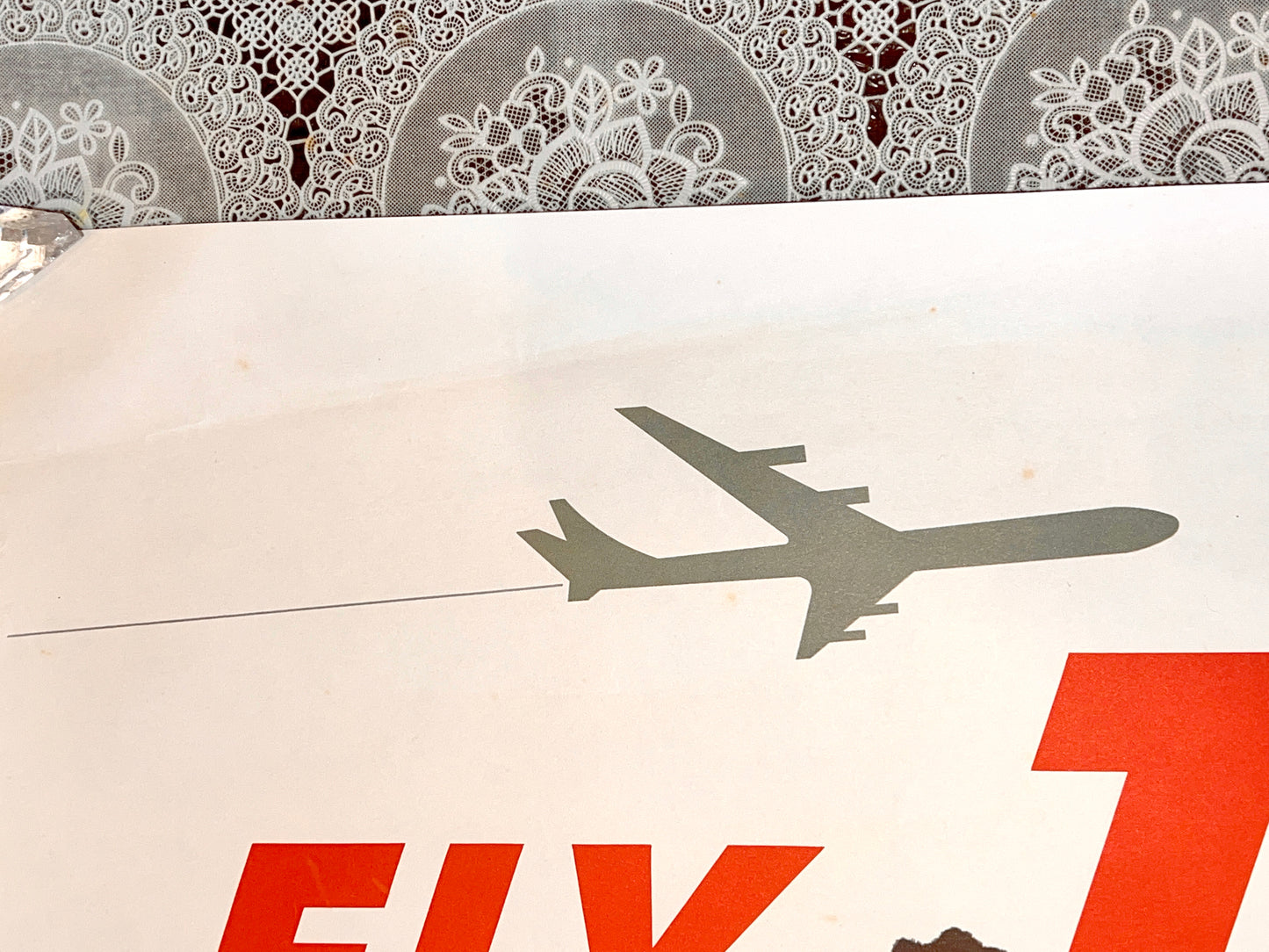 PET07 - RARE Vintage Travel Poster "Fly TWA / The Orient" 1960s. Designed by David Klein