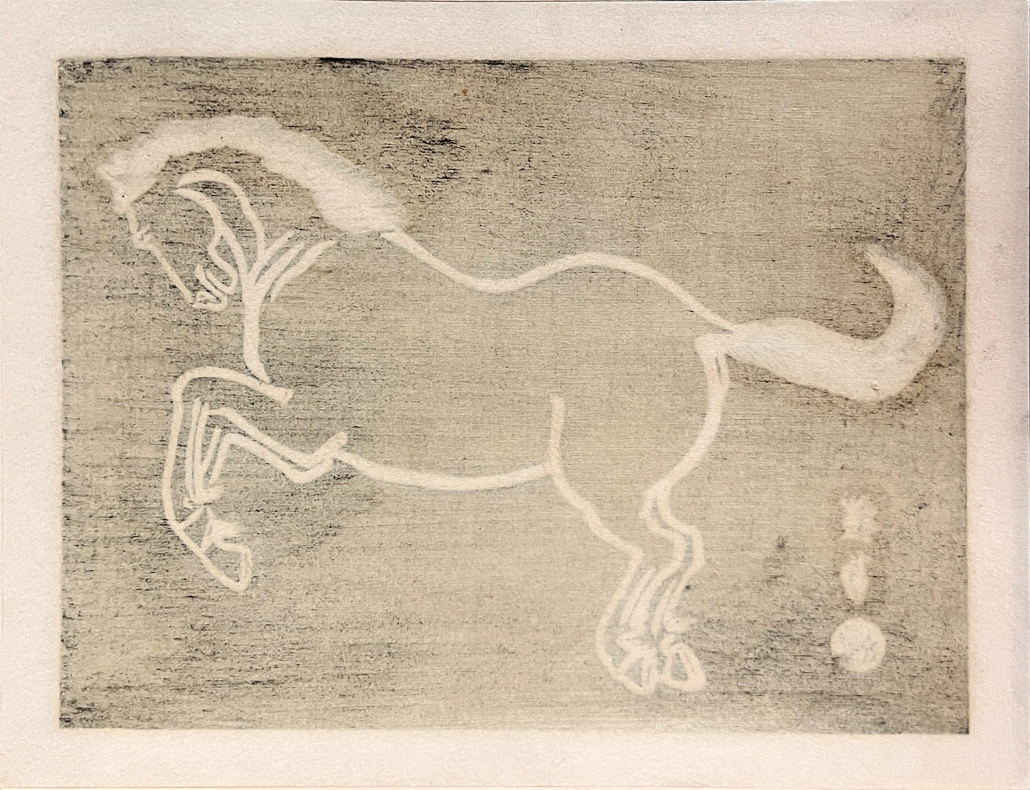 PFA10 "Running Horse" from 'Horses, White on Black' Wood Block set of 6