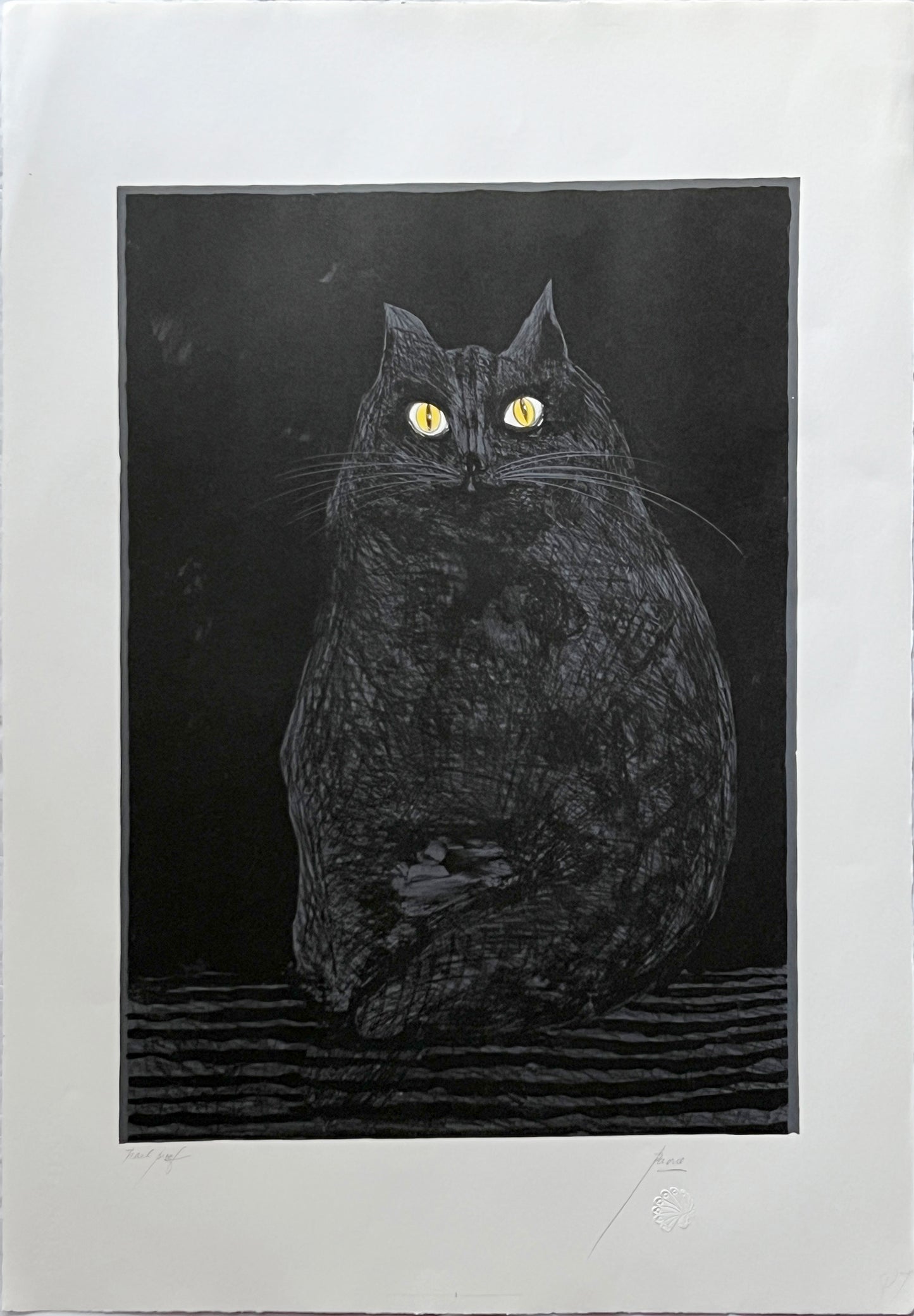 PFA06 - Untitled (Black Cat), Lithograph by Peter Paone