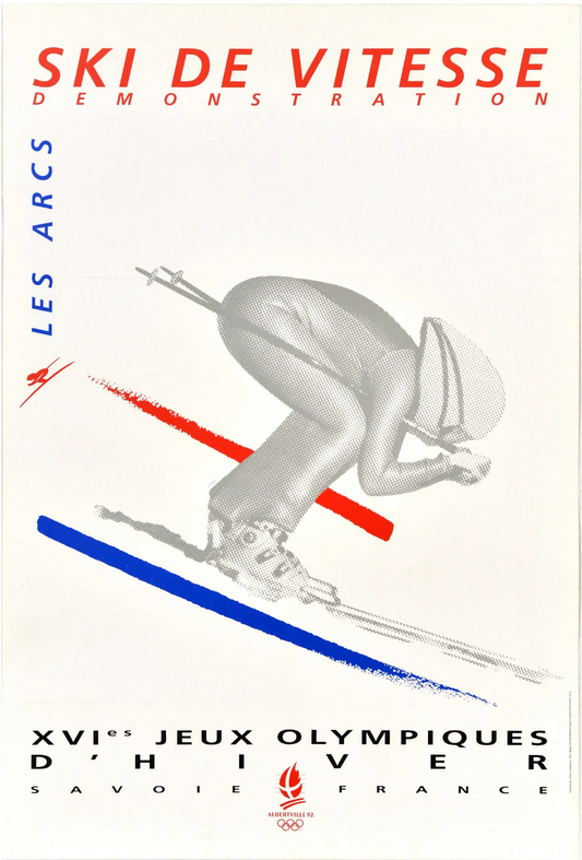 Vintage Poster "Speed Skiing" XVI Olympic Winter Games, Albertville