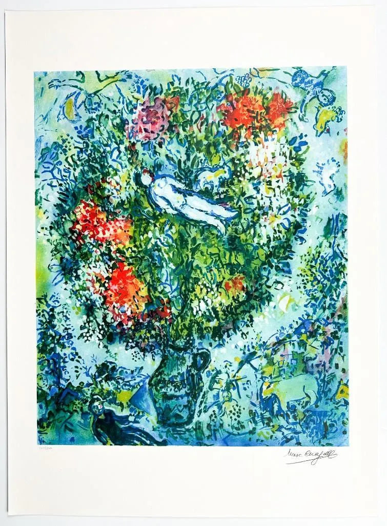 PFA02 - Marc Chagall Lithograph "Nude Floating In A Vase" - Numbered 107/300