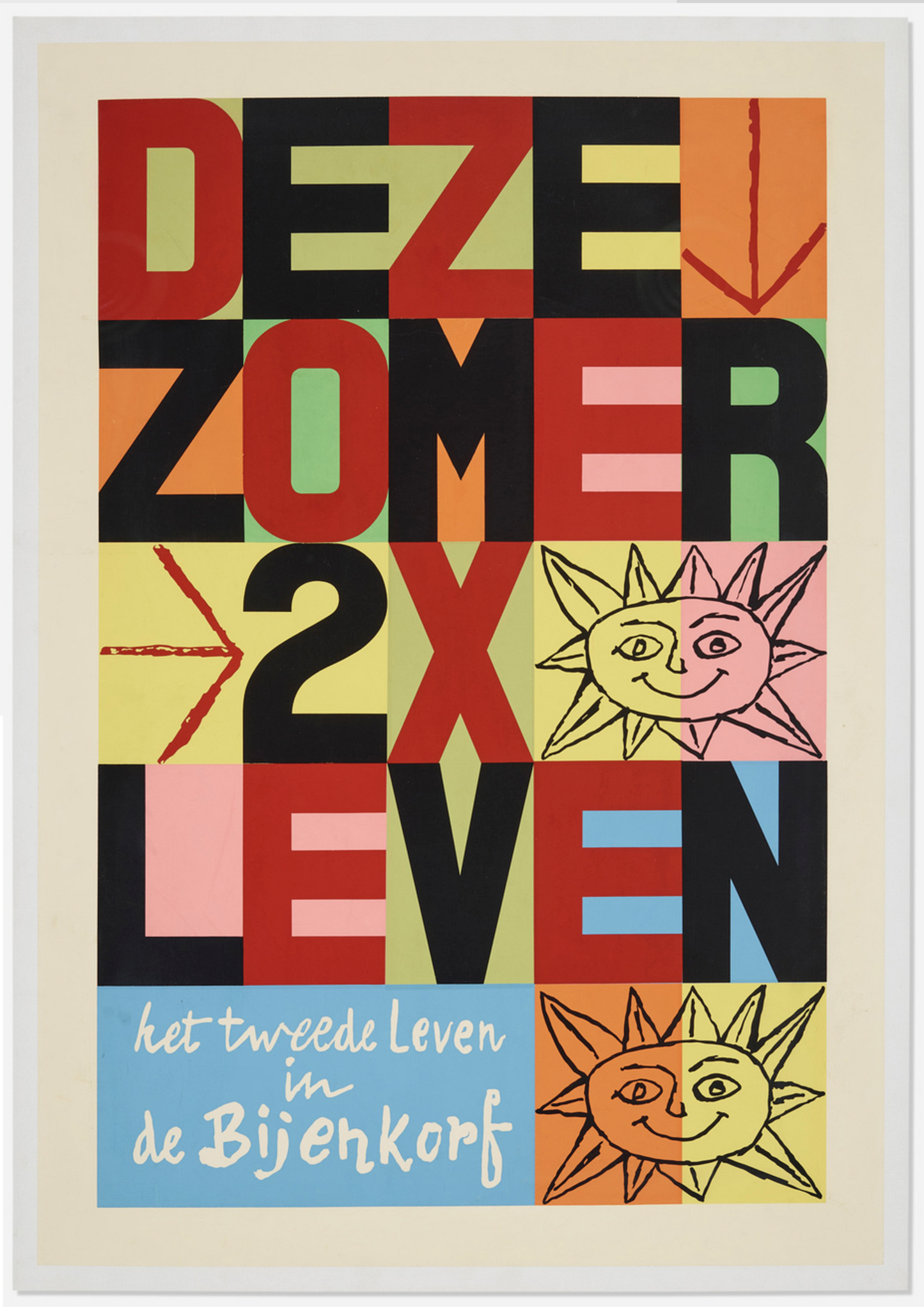 PET01 - Rare Art Exhibit Lithographic Poster Deze Zomer 2x Leven (c. 1955)