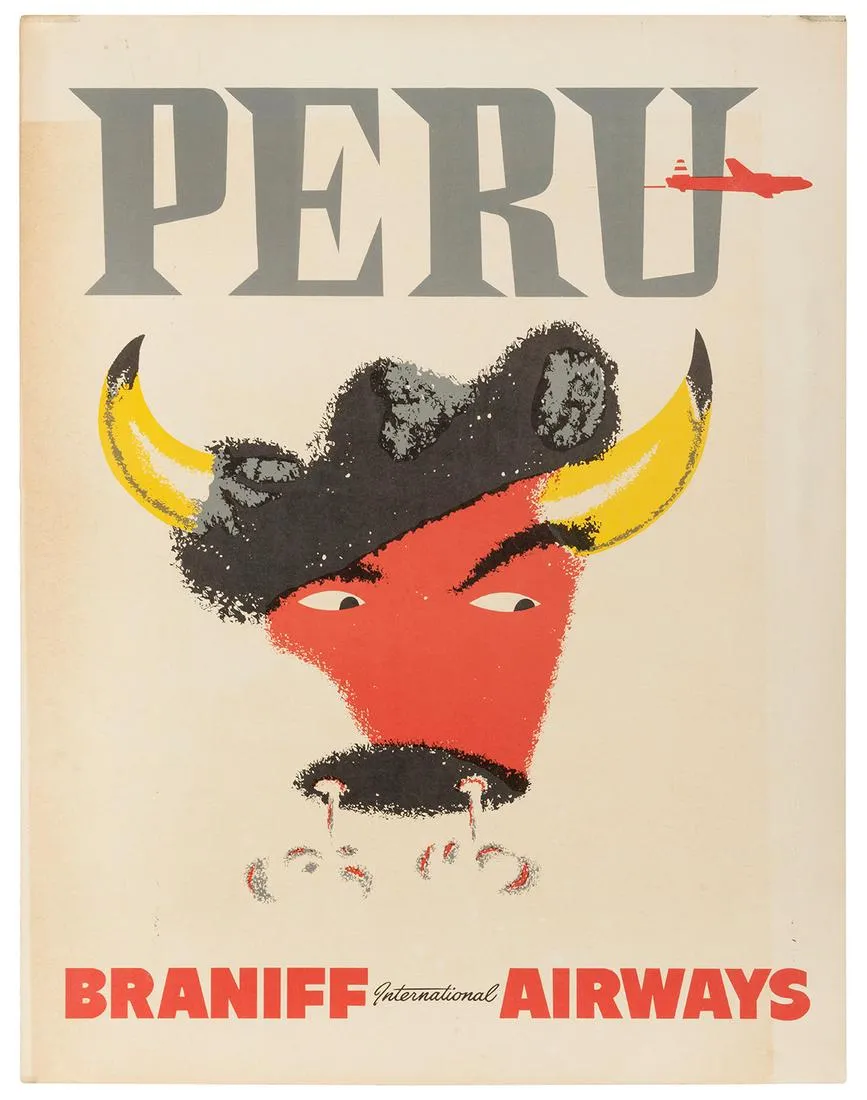 PET03 - Peru / Braniff International Airways. 1960s. Offset lithograph