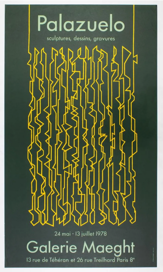 P12 - RARE Art Exhibit Poster, Pablo Palazuelo at Galerie Maeght, Paris, 1978