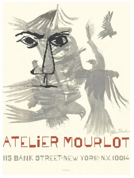 P03 - Original Art Exhibit Poster - Ben Shahn - Atelier Mourlot - 1970 Lithograph 28" x 21"